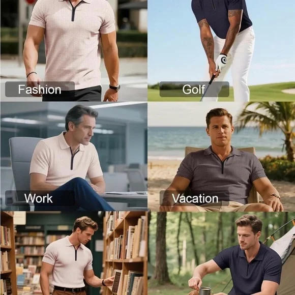 Men's Navy Polo Shirt - Picture 3 of 6